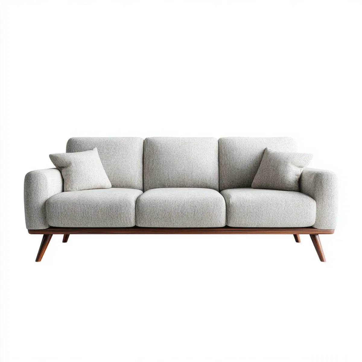 Sofa 3 umieszcza jasnoszary 220 x 90 x 84 cm w prostokątnym kształcie poliestru