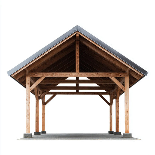 Altana lub pergola, Pawilon drewniany Pawilon ogrodowy Naturalny brązowy 600 x 400 x 350 cm lite drewno prostokątne z siodłem dachu