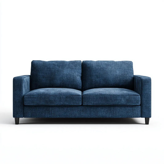 Sofa 2 ciemnoniebieskie miejsca 165 x 86 x 85 cm w prostokątnym poliestrze