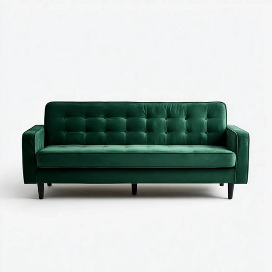 Sofa, 3 fotele zielone prostokątne poliestrowe aksamitne sofa 180 x 80 x 85 cm