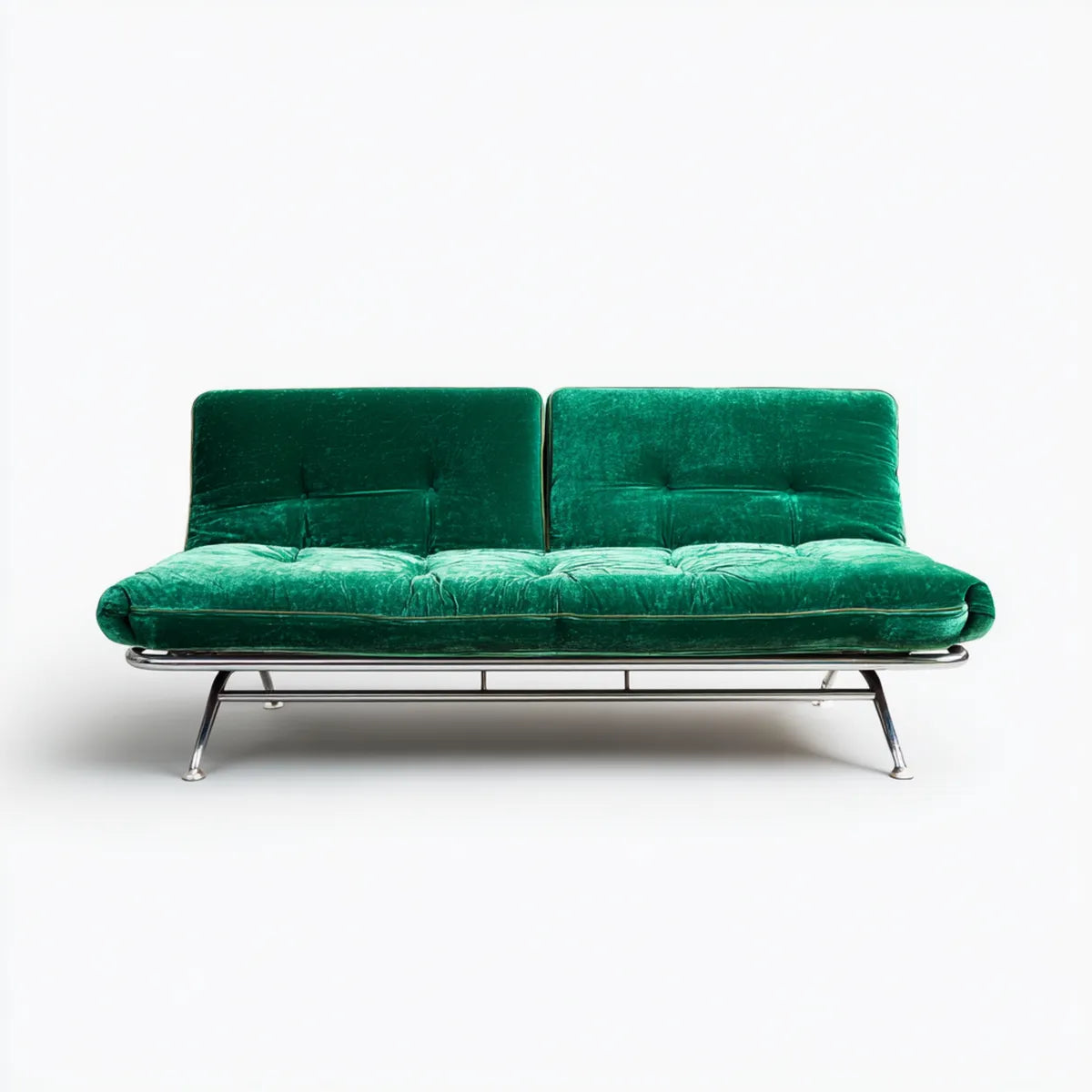 Sofa łóżko 3-osobowa zielony 180 x 90 x 85 cm poliester aksamit