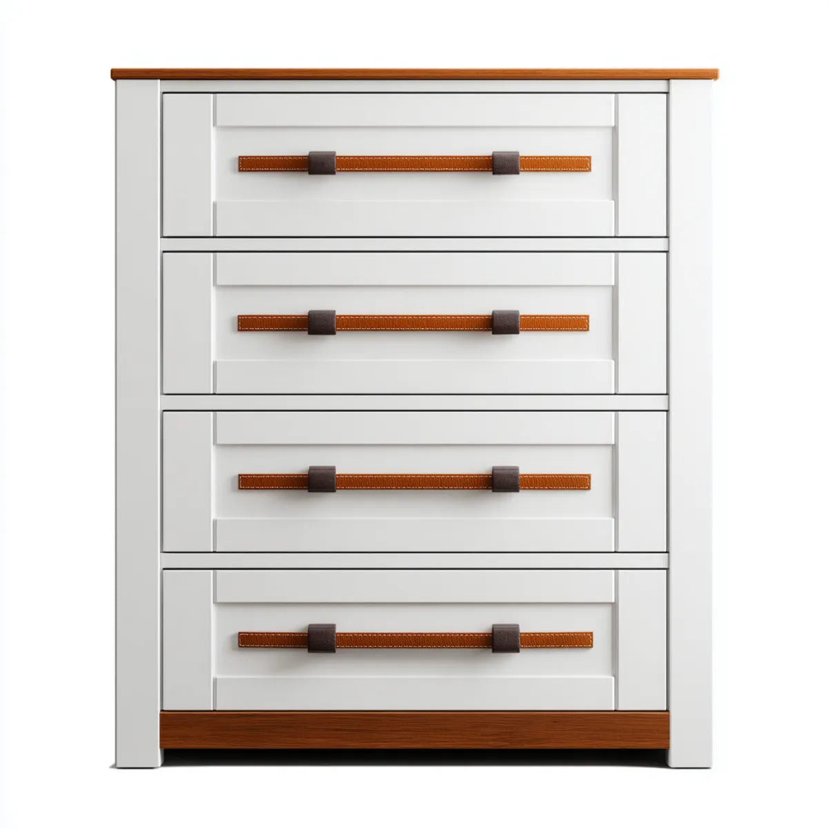 Komoda, 4 szuflady białe i brązowe MDF i prostokątna płyta wiórowa 80 x 40 x 100 cm