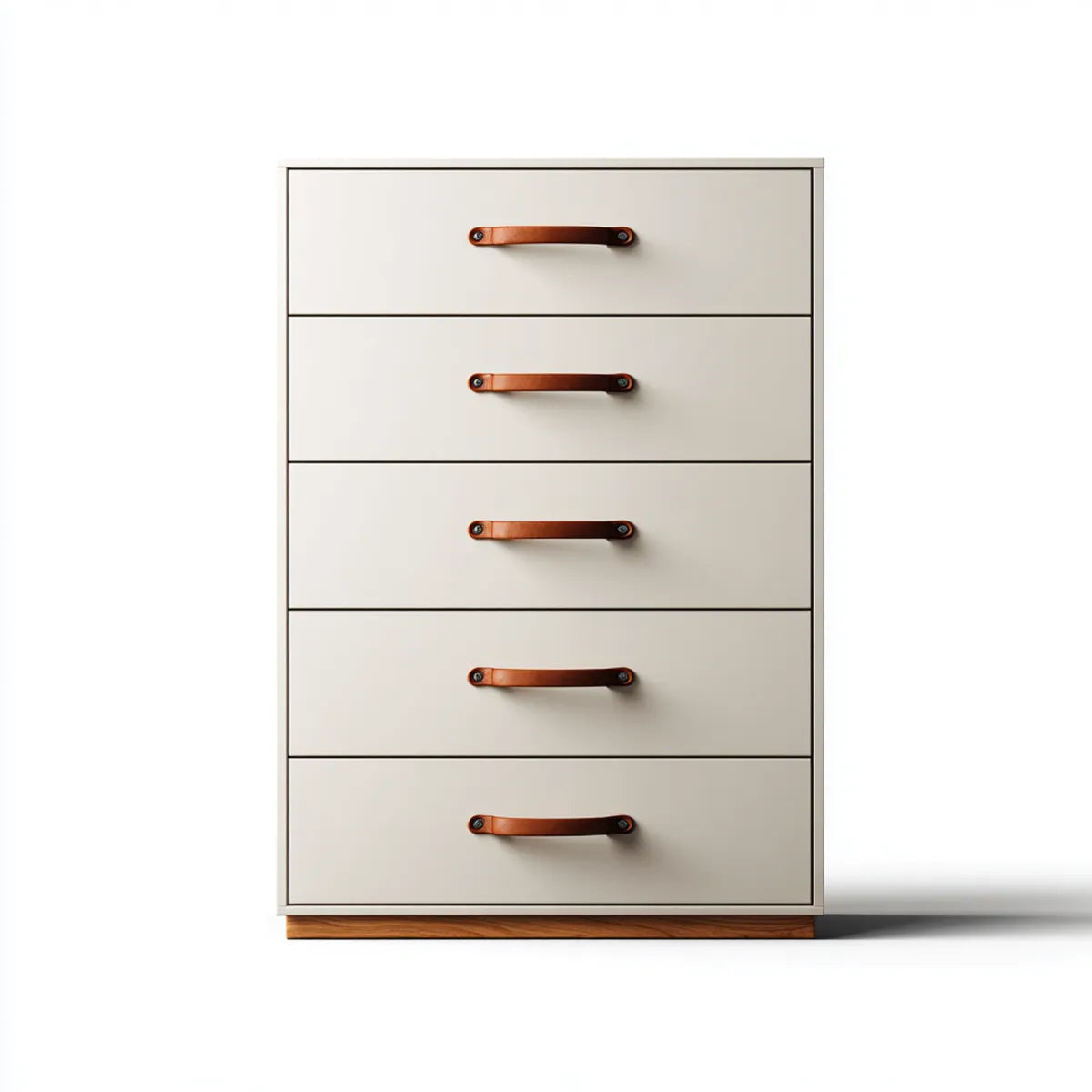 Komoda, 5 szuflad biały krem 80 x 40 x 100 cm prostokątna MDF