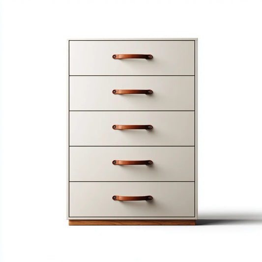 Komoda, 5 szuflad biały krem 80 x 40 x 100 cm prostokątna MDF