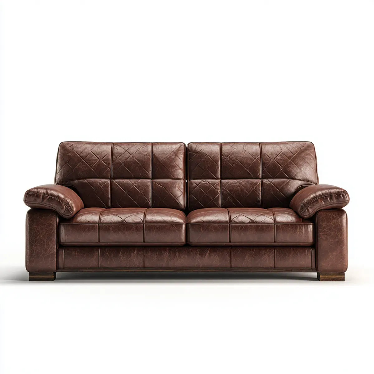 Sofa 2 brązowe skórzane fotele PU prostokątne pilotowane 180 x 90 x 95 cm