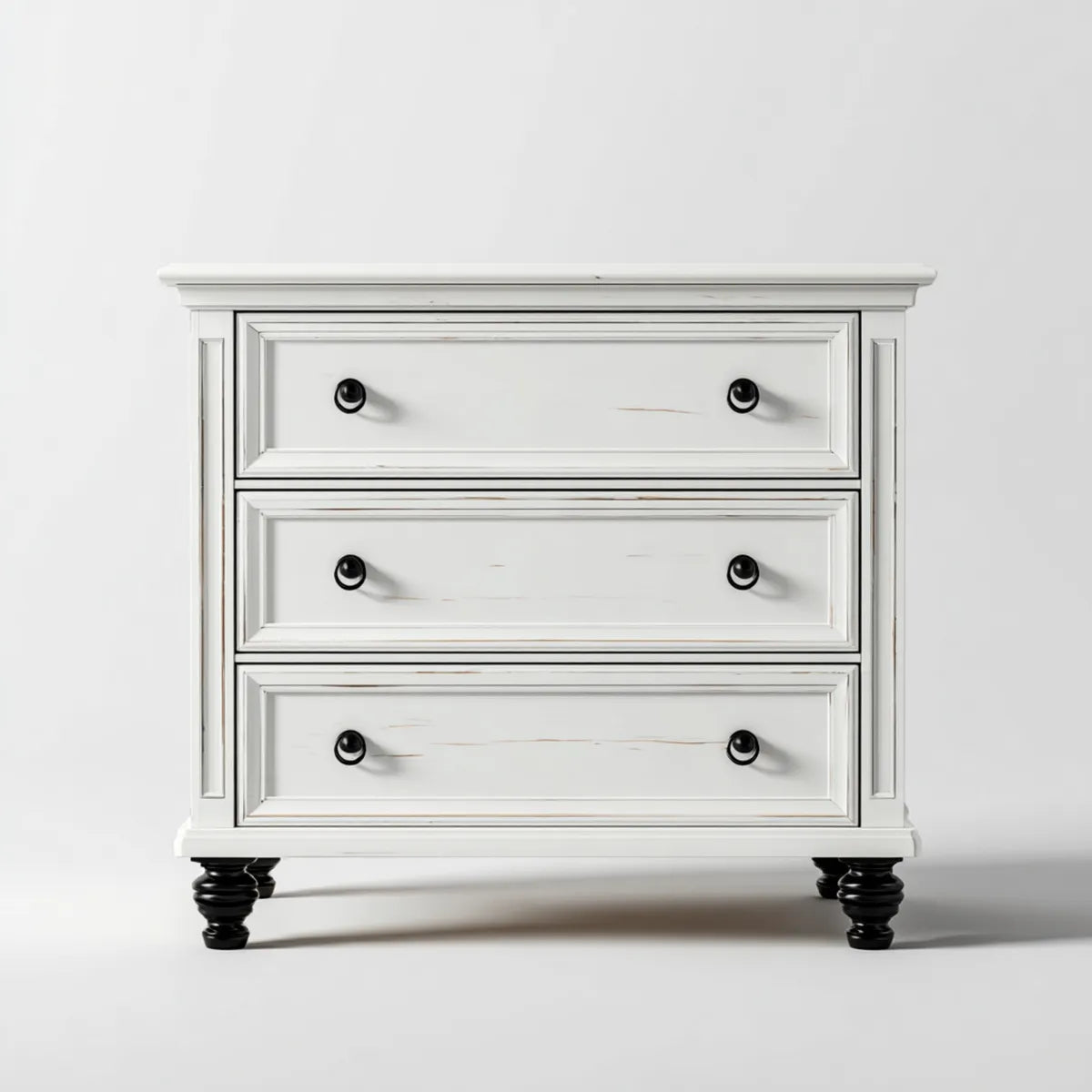 Komoda, 3 szuflady biały 100 x 45 x 90 cm prostokątna MDF
