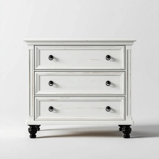 Komoda, 3 szuflady biały 100 x 45 x 90 cm prostokątna MDF