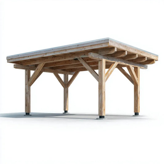 Altana lub pergola, Pawilon ogrodowy Wood Naturalny 400 x 300 x 250 cm Drewno sosnowe prostokątne