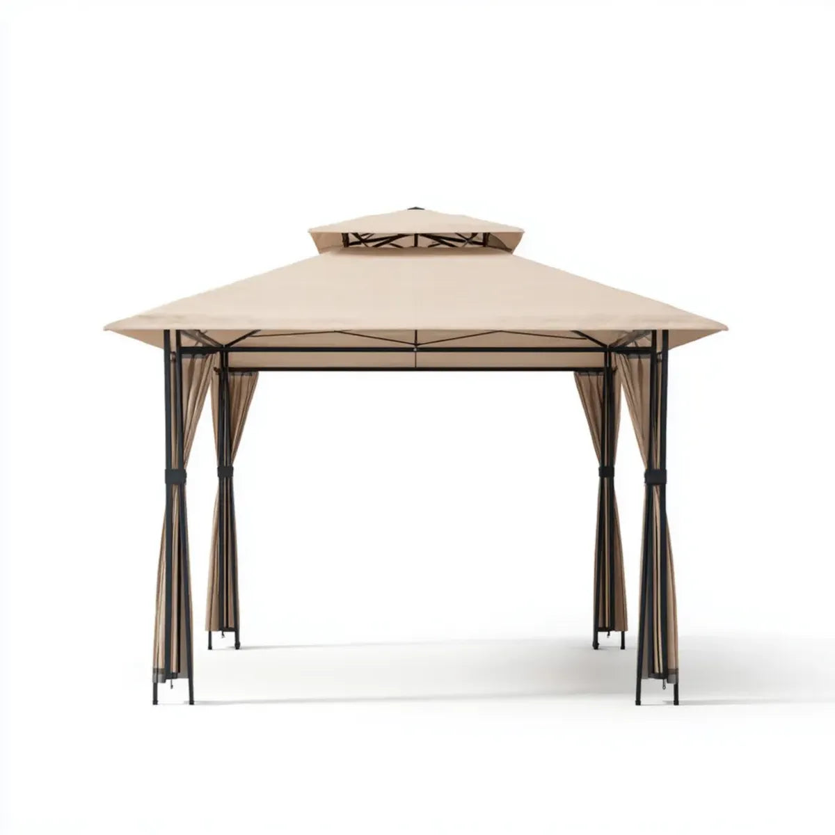 Altana lub pergola, Pawilon Ogród Pawilon Beżge 3 x 3 m Plac Poliester Stalowy