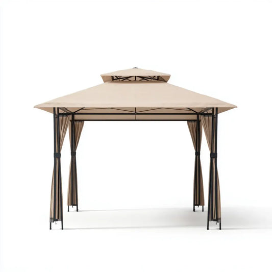 Altana lub pergola, Pawilon Ogród Pawilon Beżge 3 x 3 m Plac Poliester Stalowy
