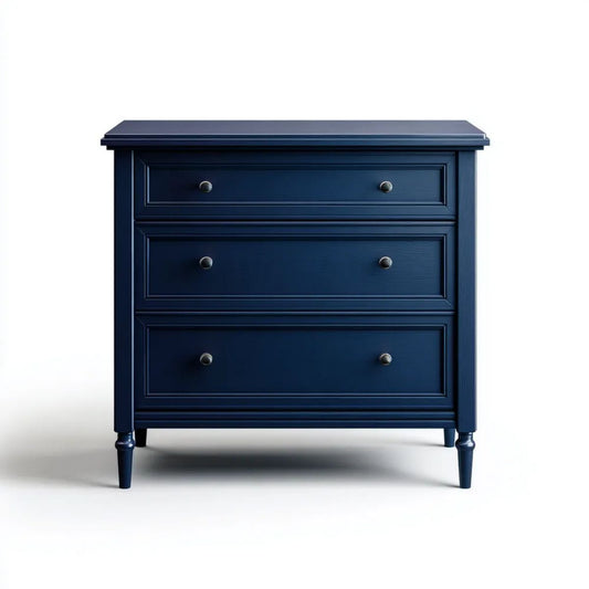 Komoda, Prostokątny komfort 3 szuflady z płyty MDF Brittanblue Brittnavy, 90 x 45 x 100 cm